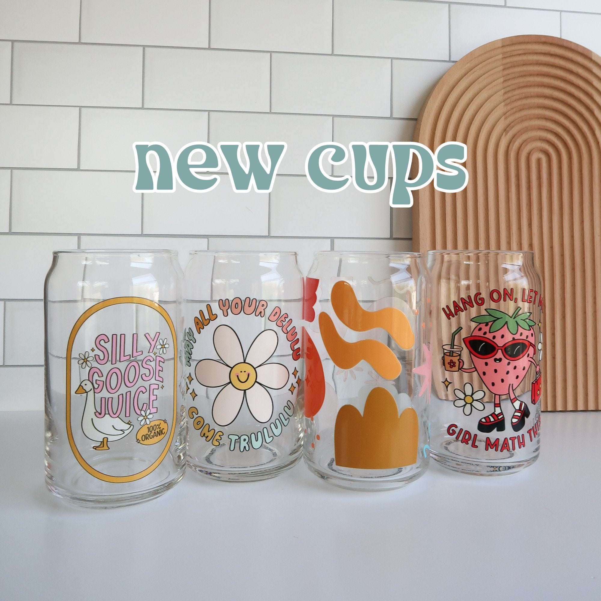 Personalized Daisy Glass Cup, Beer Can Glass With Lid & Straw