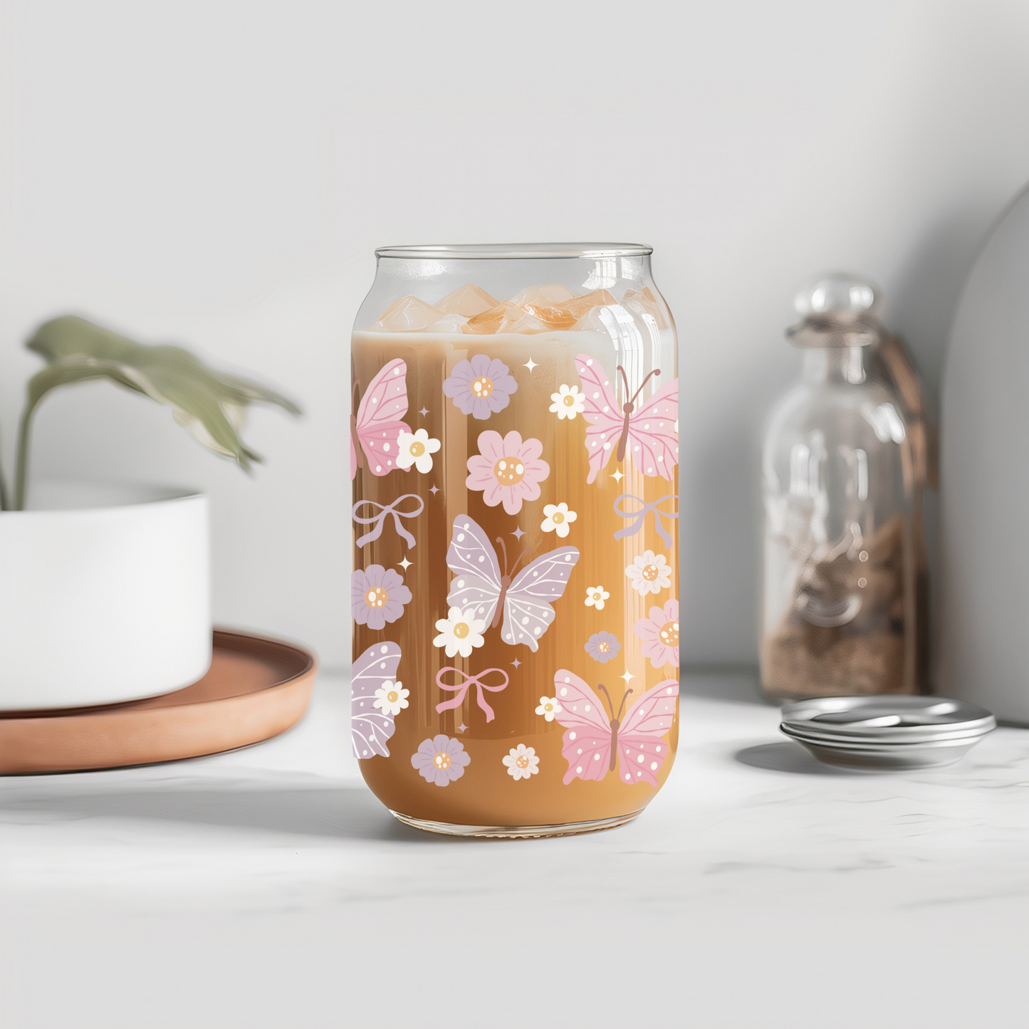 Butterfly Glass Cup