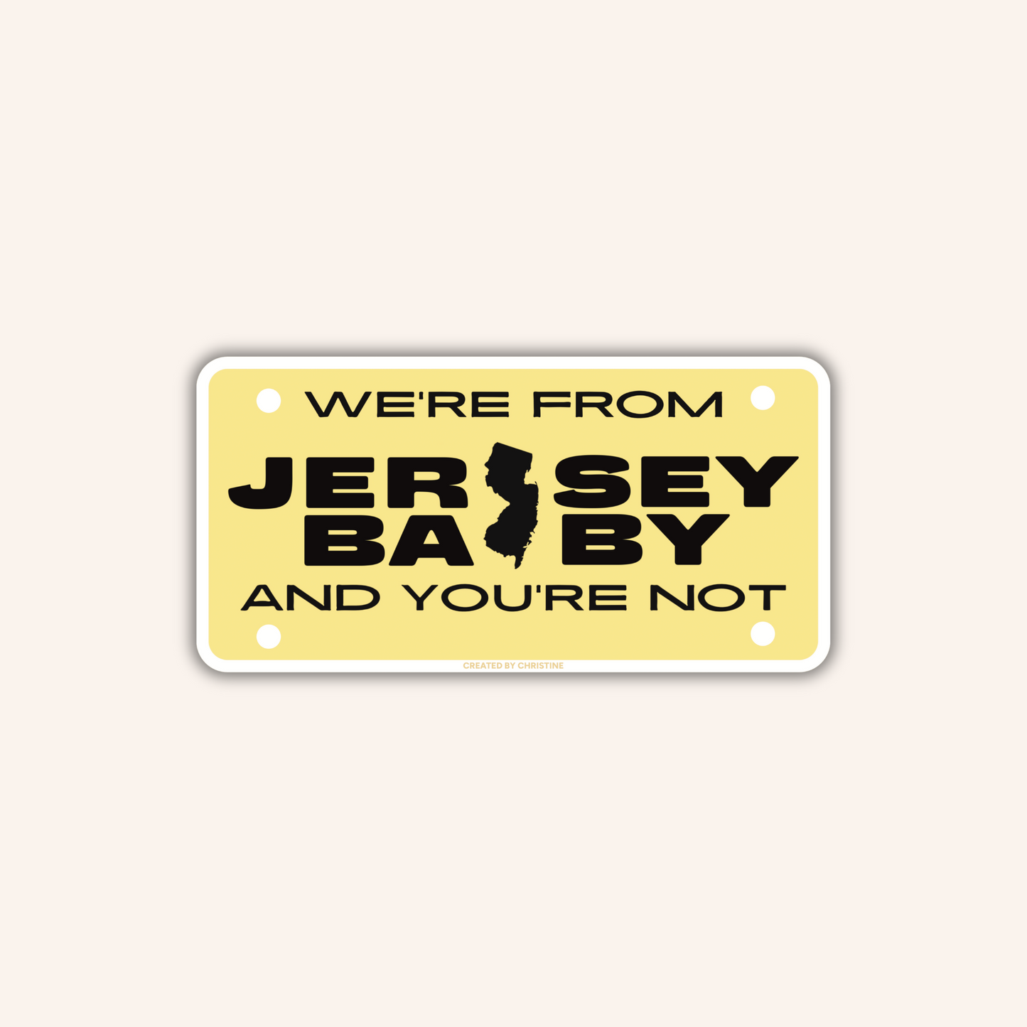 Jersey Baby License Sticker