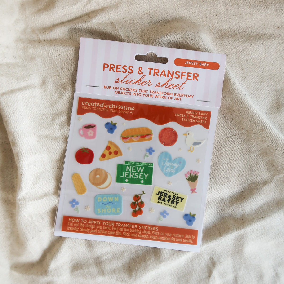 Jersey Baby Transfer Sticker Sheet