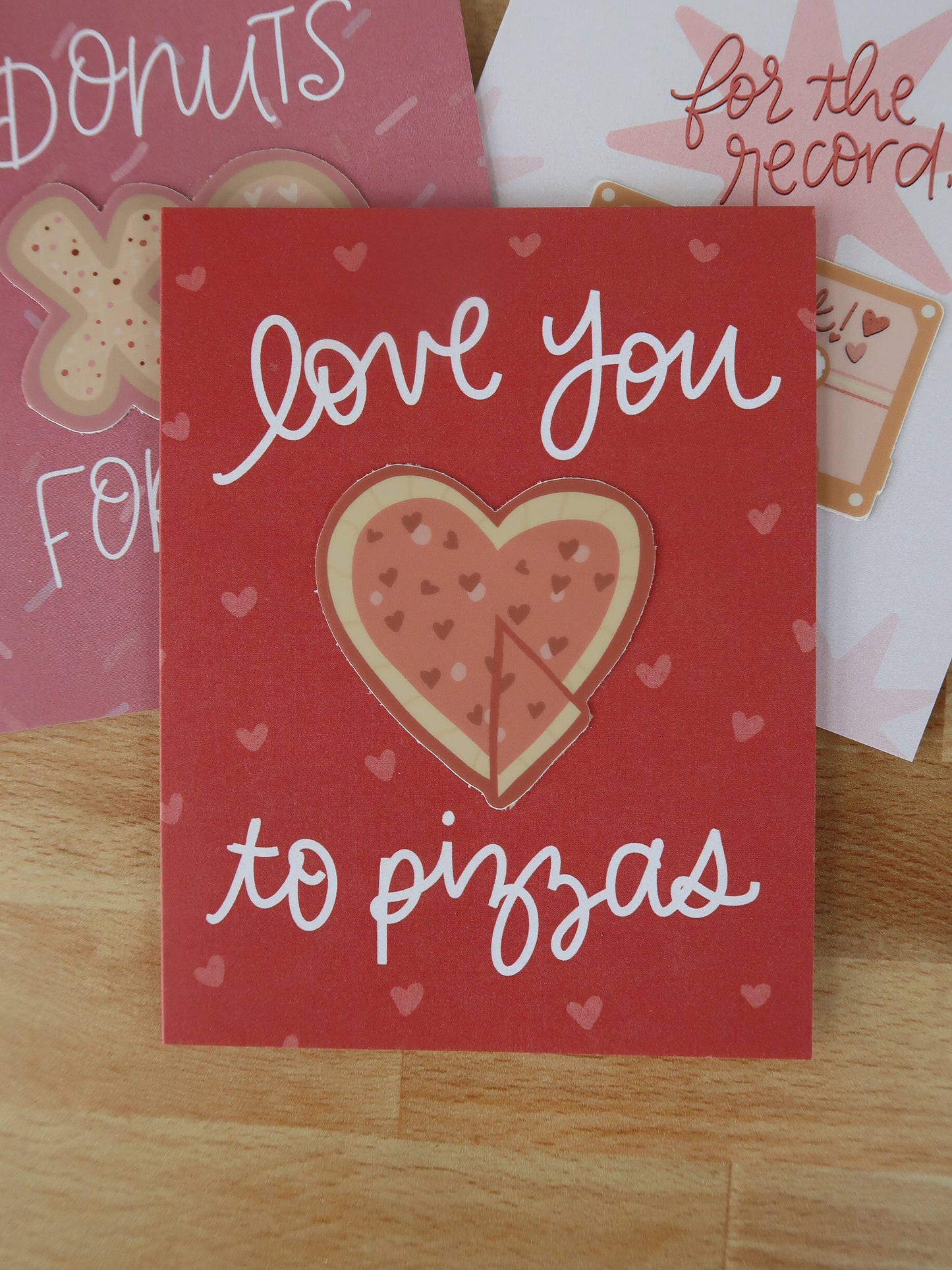 Love You To Pizzas Valentine Sticker Card