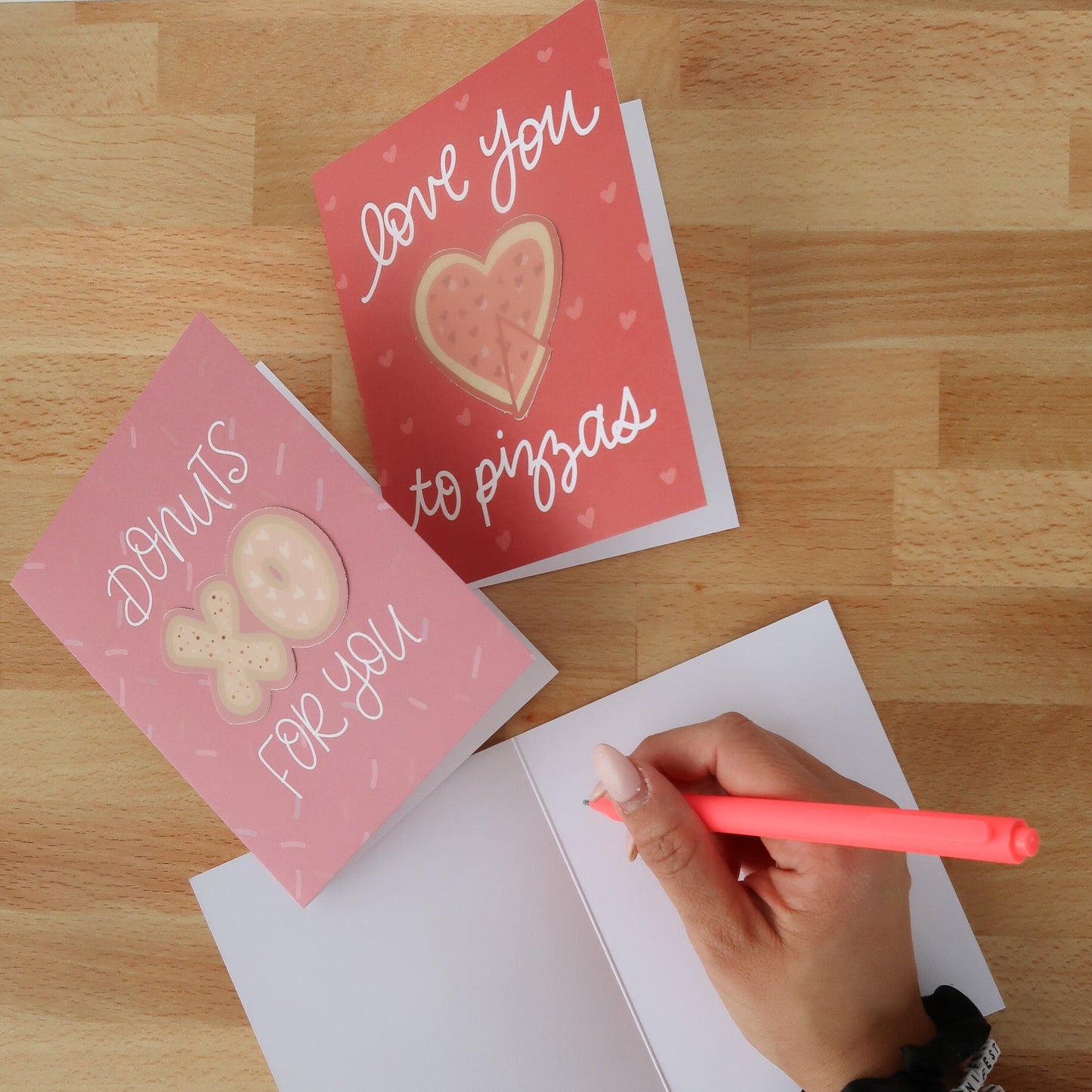 Love You To Pizzas Valentine Sticker Card