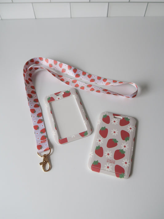 Strawberry Cream Card Holder and Lanyard