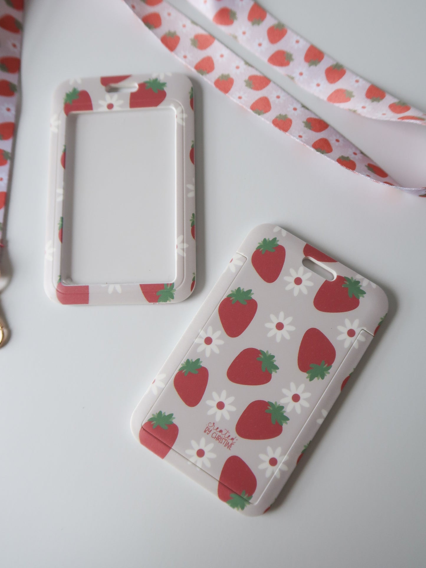 Strawberry Cream Card Holder and Lanyard