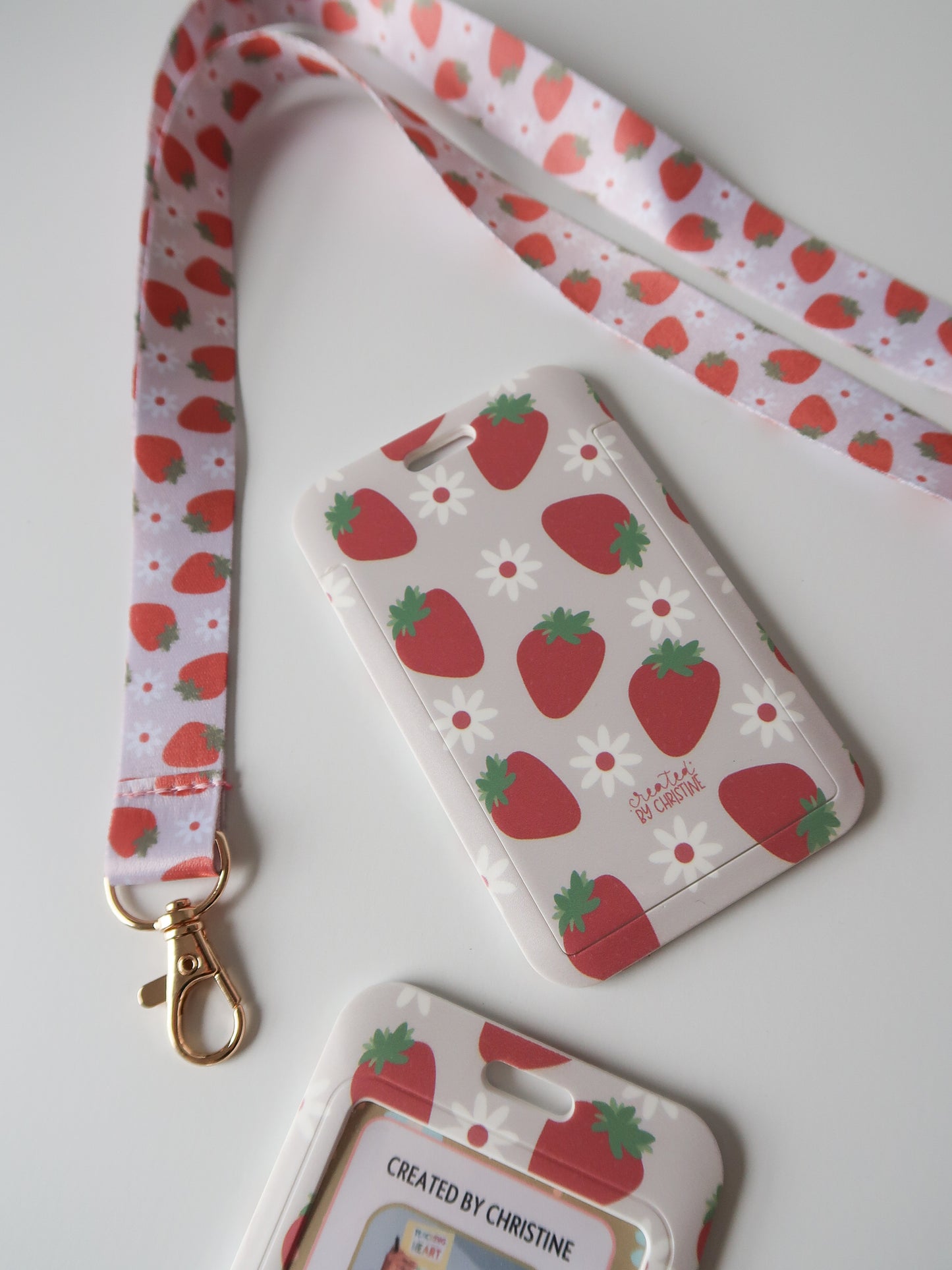 Strawberry Cream Card Holder and Lanyard