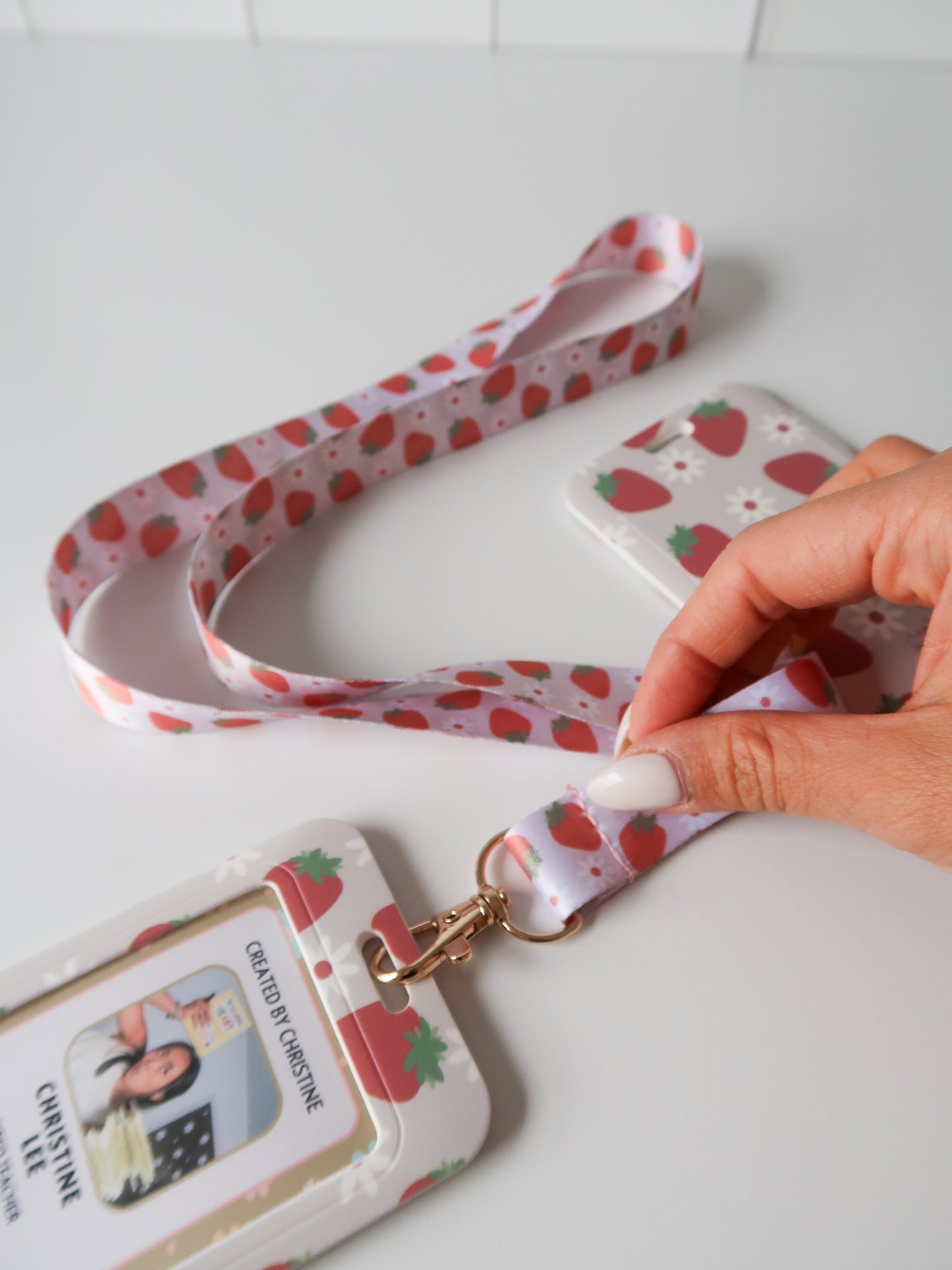 Strawberry Cream Card Holder and Lanyard