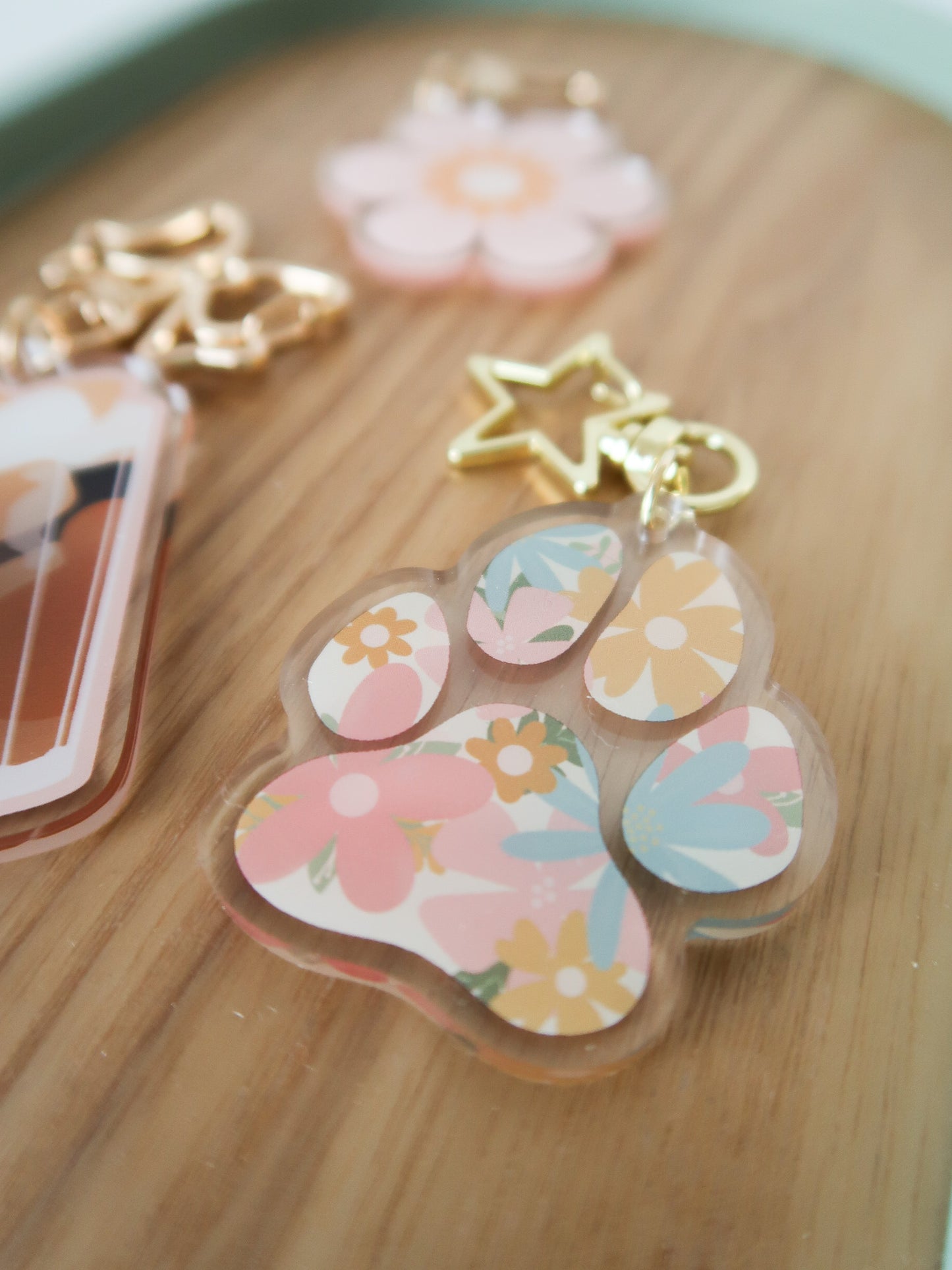 Floral Paw Keychain