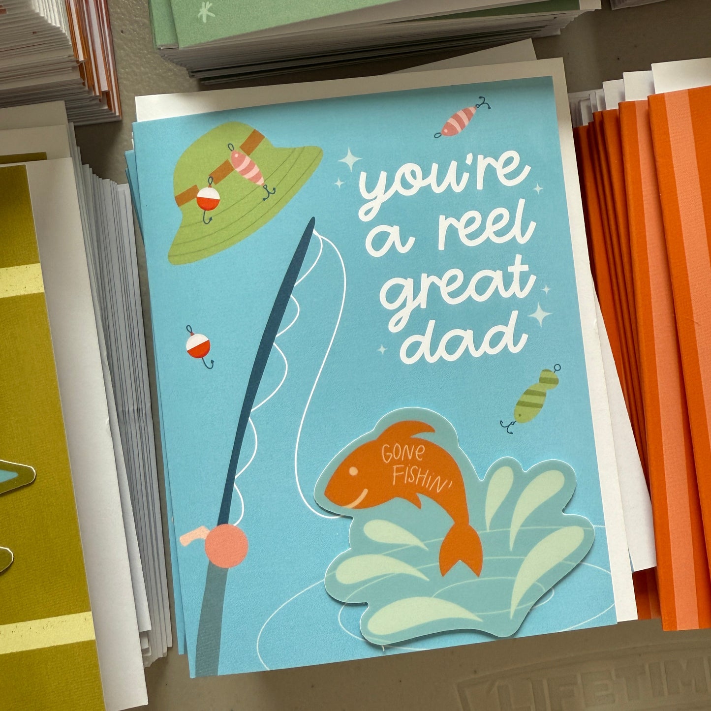 Reel Great Dad Sticker Card
