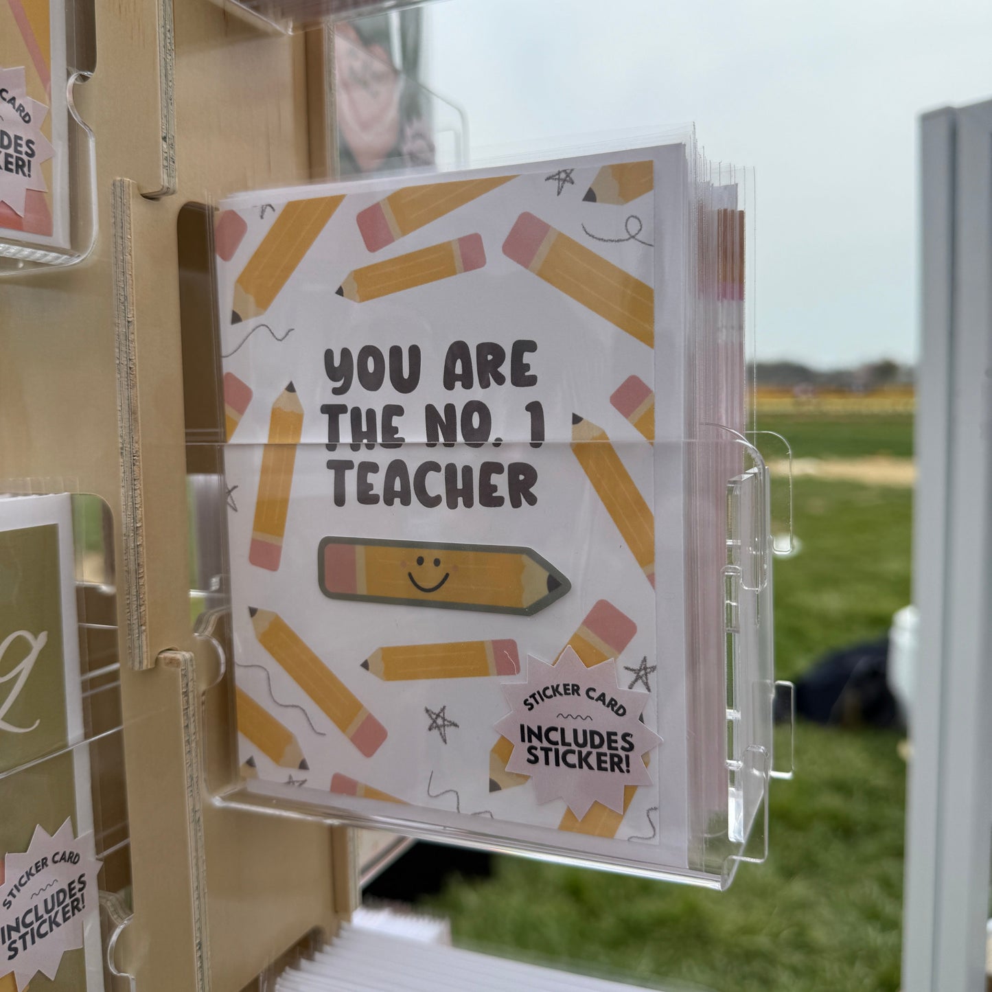 No. 1 Pencil Teacher Sticker Card