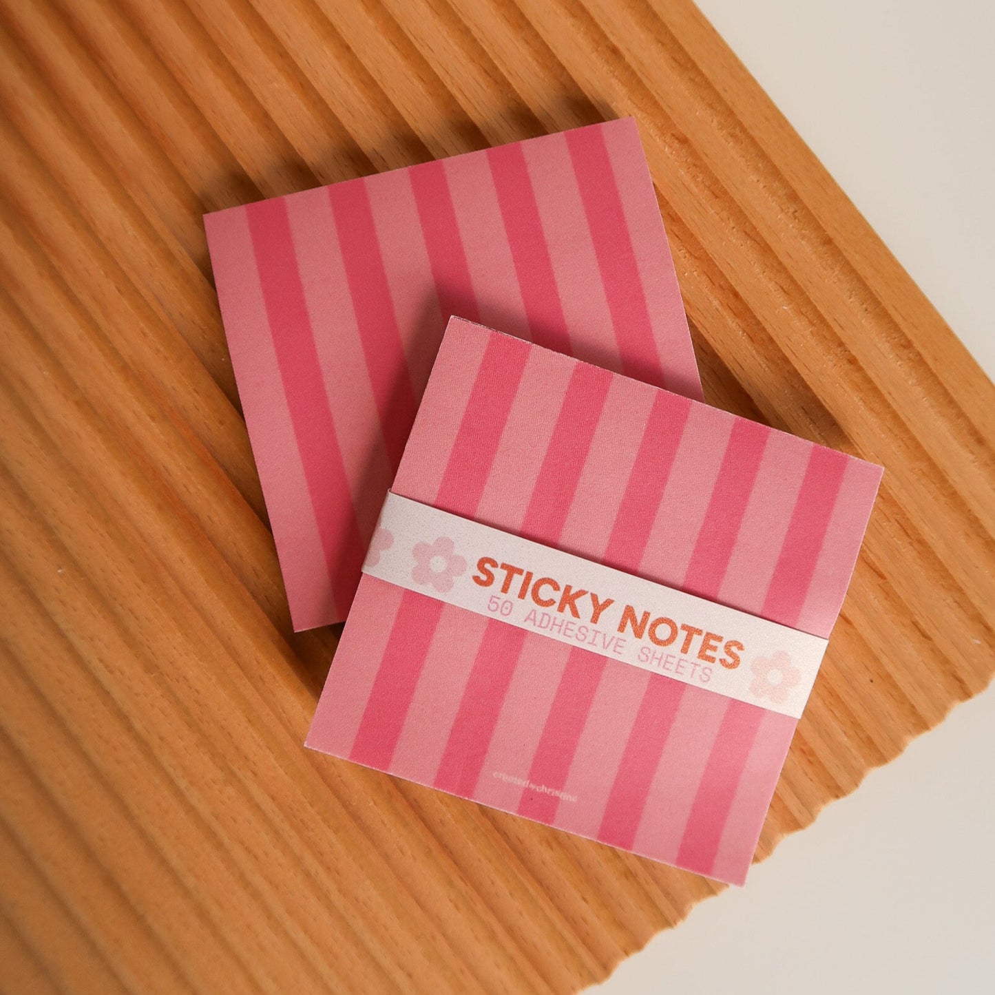 Pink Stripes Sticky Notes