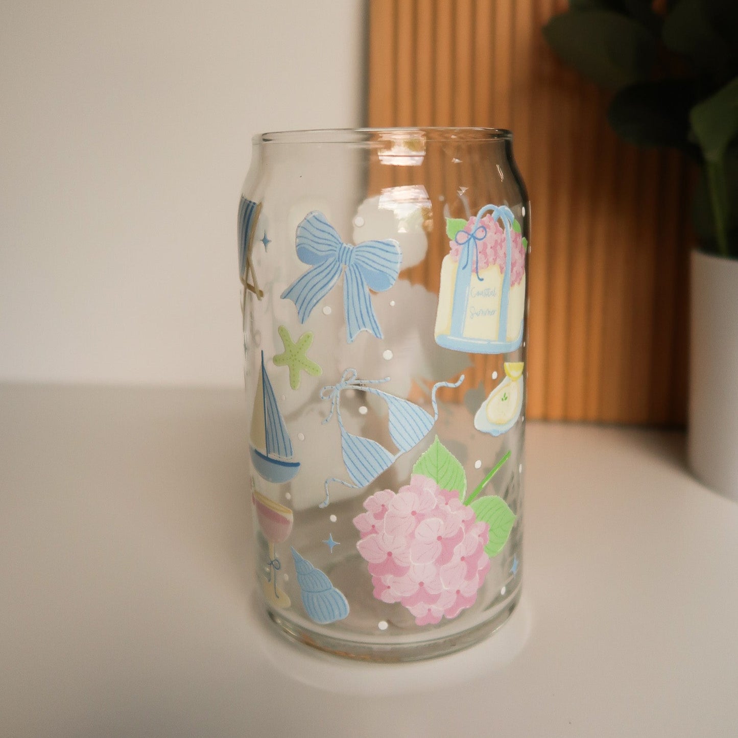 Coastal Summer Glass Cup