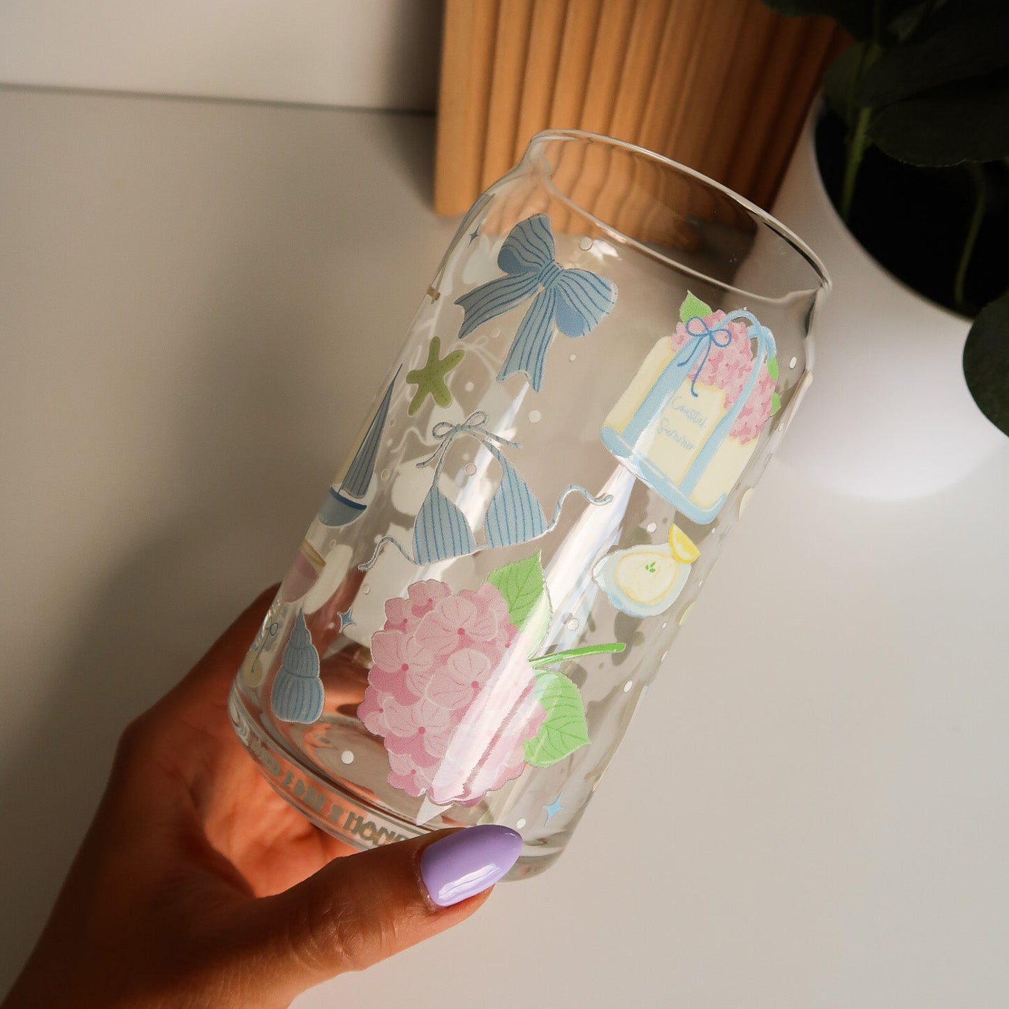 Coastal Summer Glass Cup