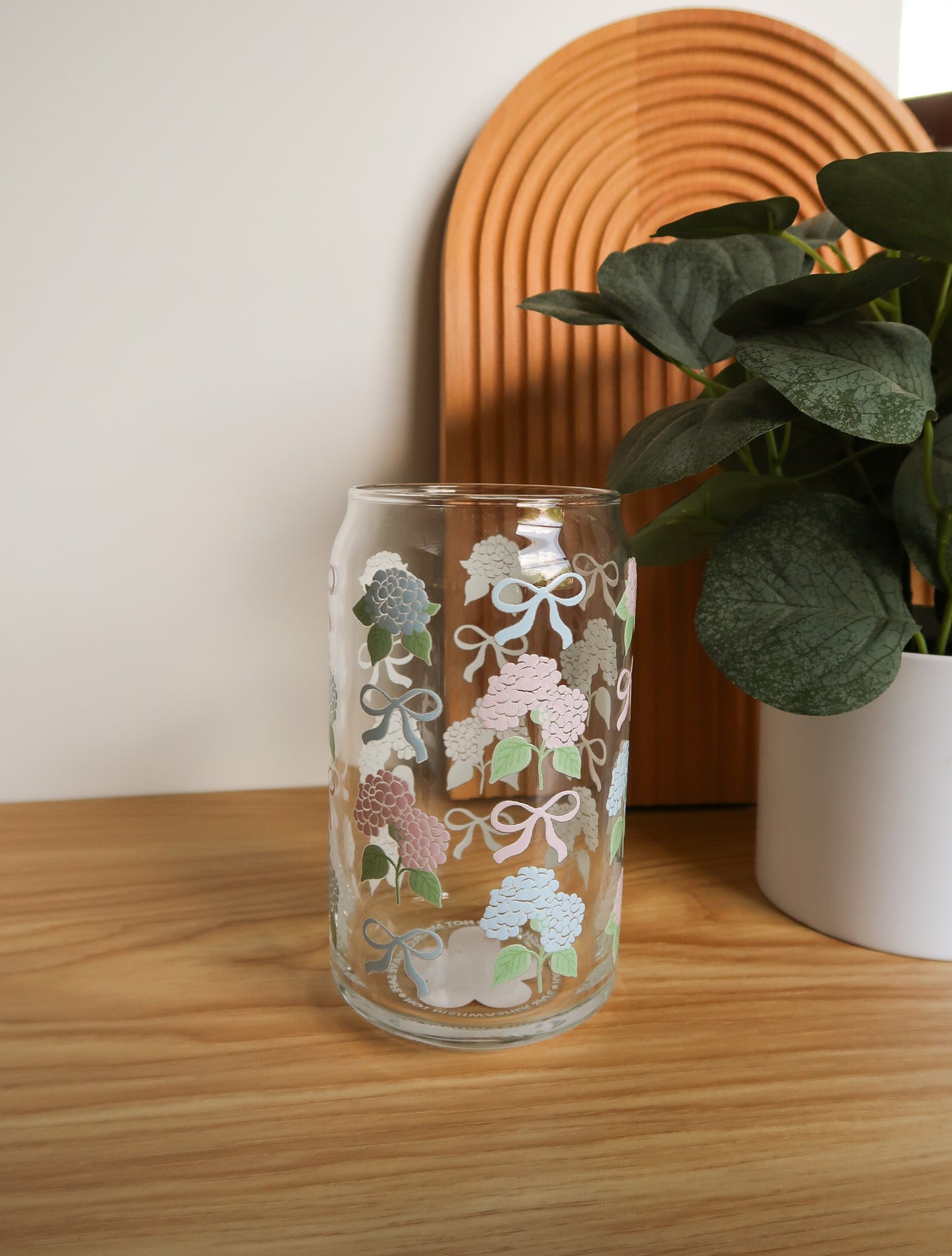 Hydrangea Glass Cup