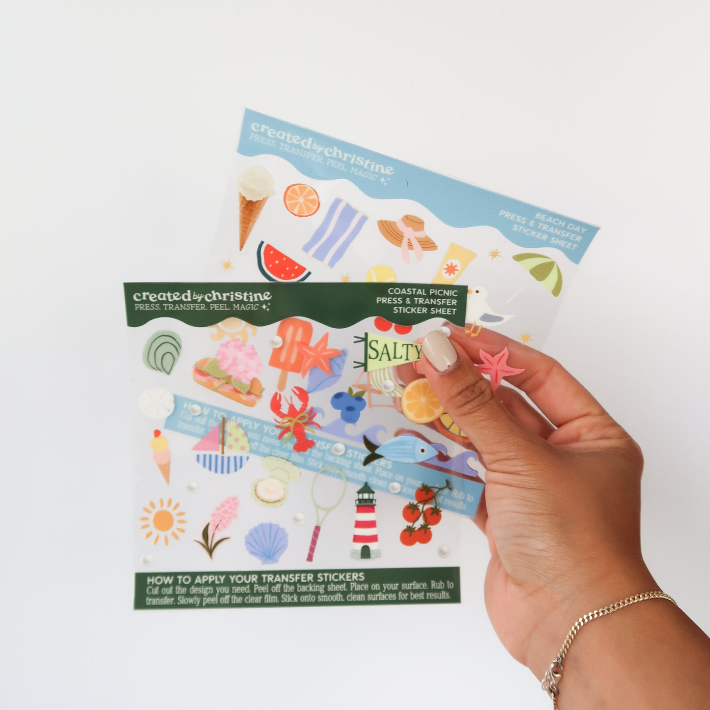 Beach Day Transfer Sticker Sheet