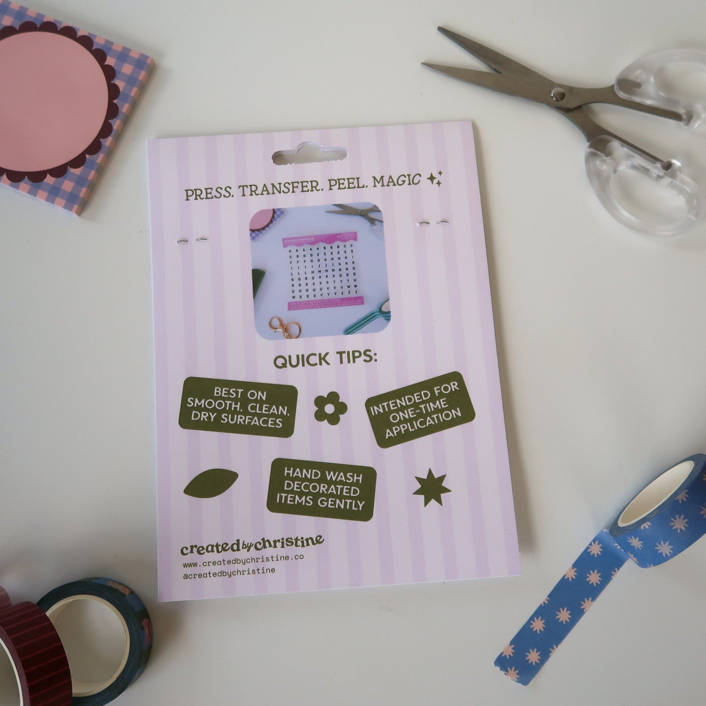 Letter Beads Transfer Sticker Sheet