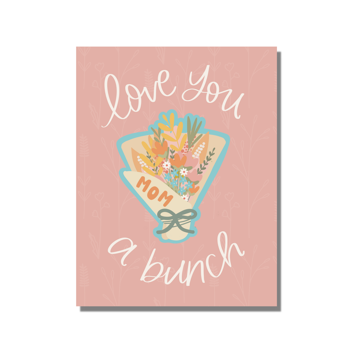 Love You A Bunch Greeting Sticker Card