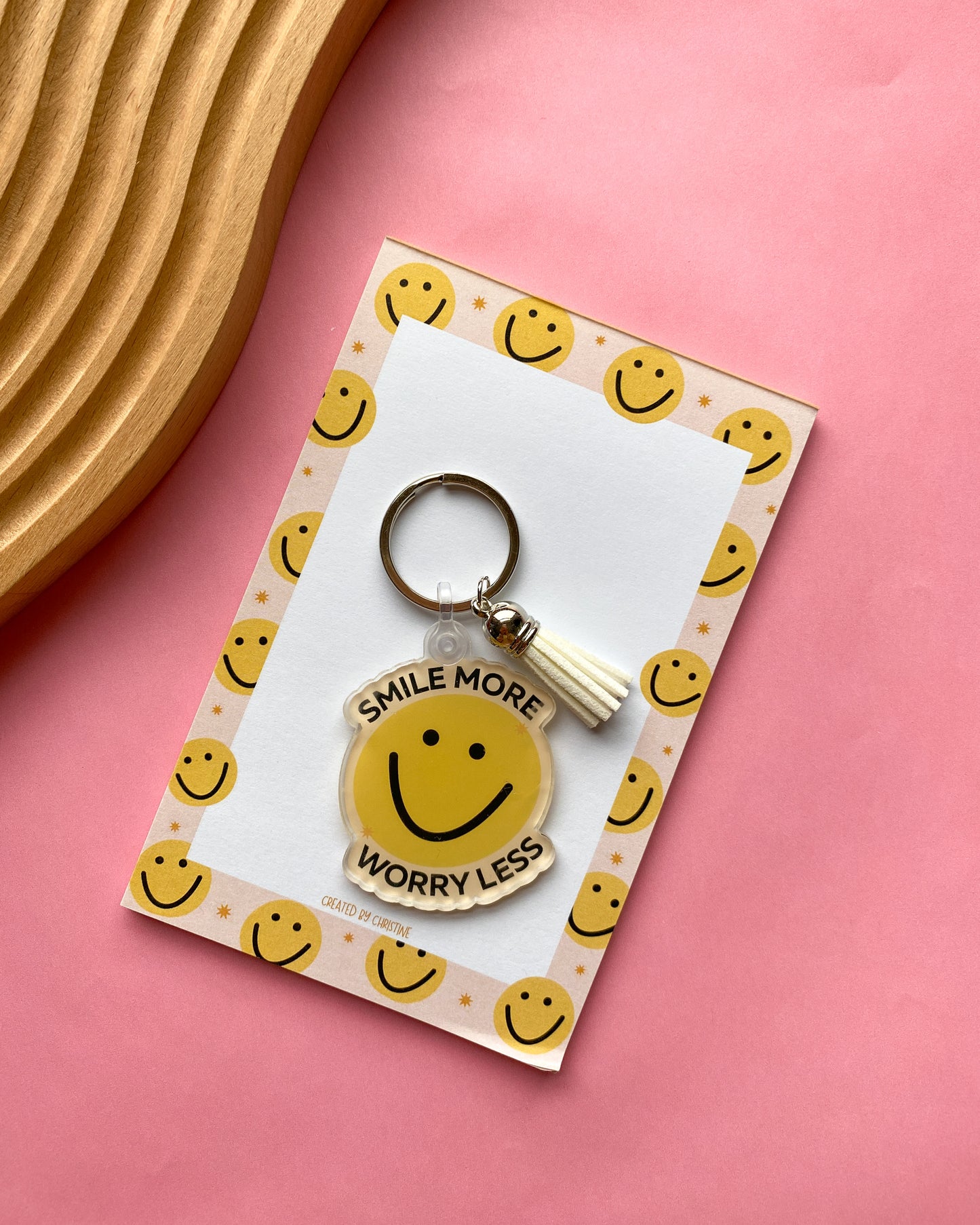 Smile More Worry Less Keychain