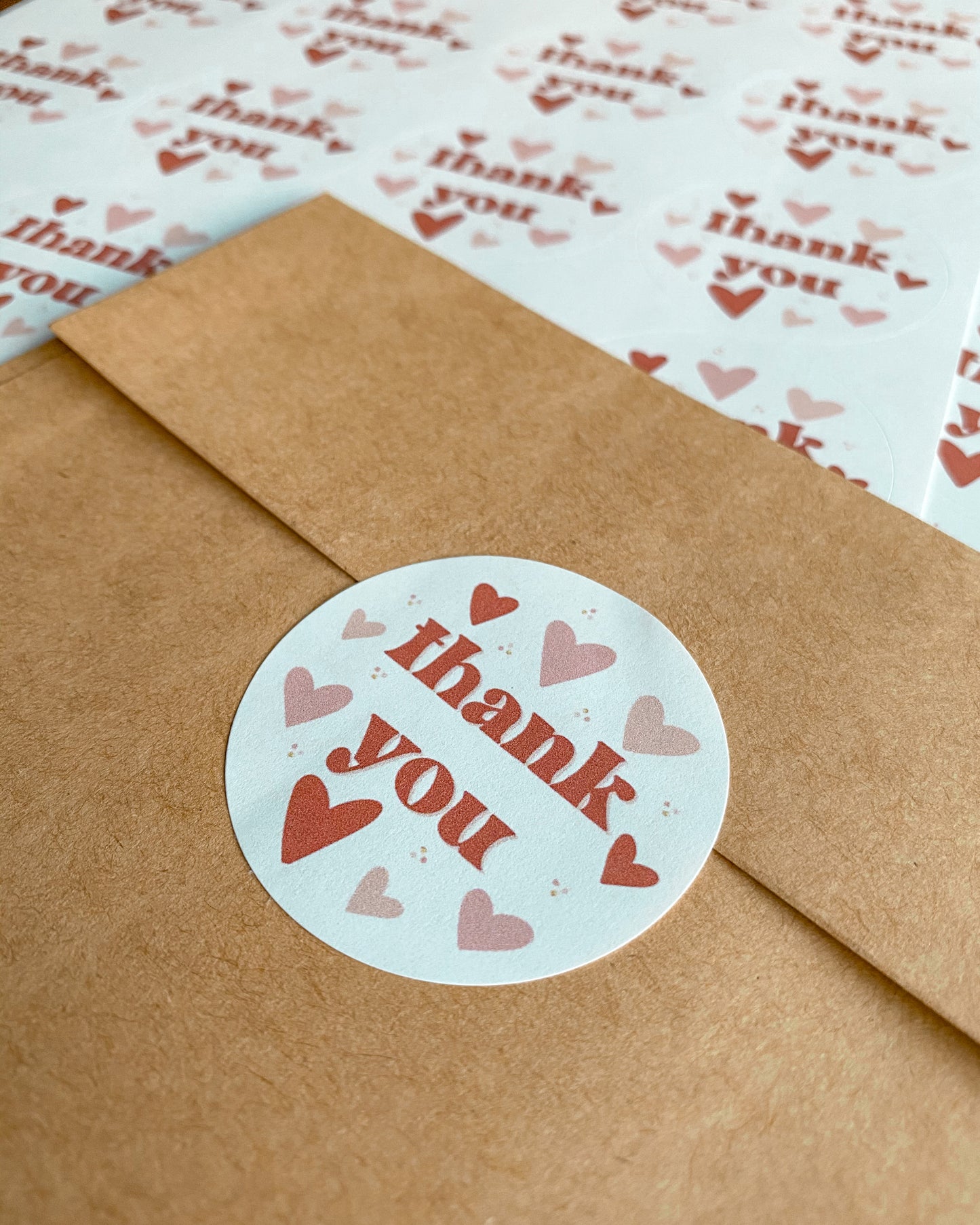 Thank You Valentine's Packaging Stickers