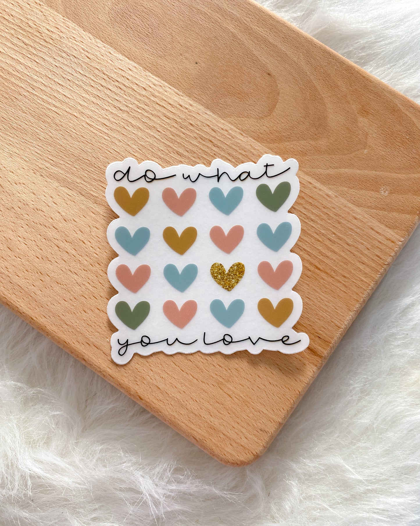 Do What You Love Heart Pattern Sticker