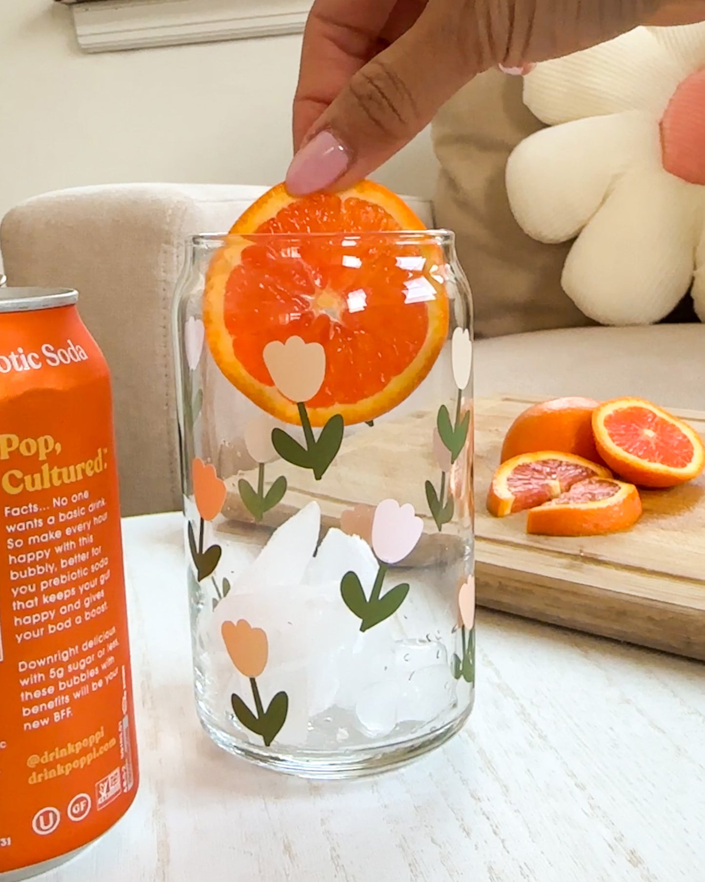 Tulip Garden Glass Cup