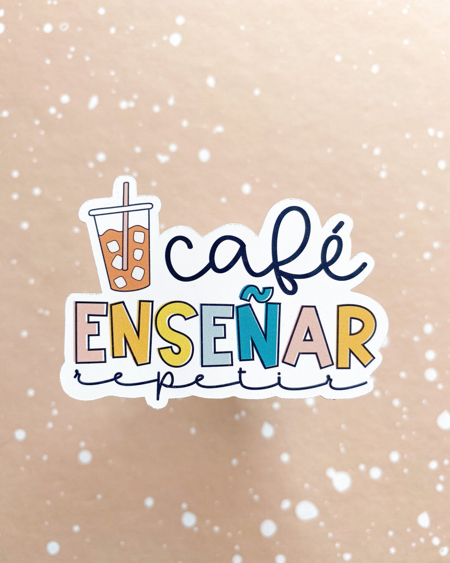 Café Enseñar Repetir Teacher Sticker