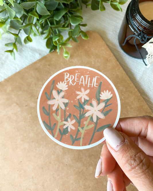 Breathe Floral Sticker