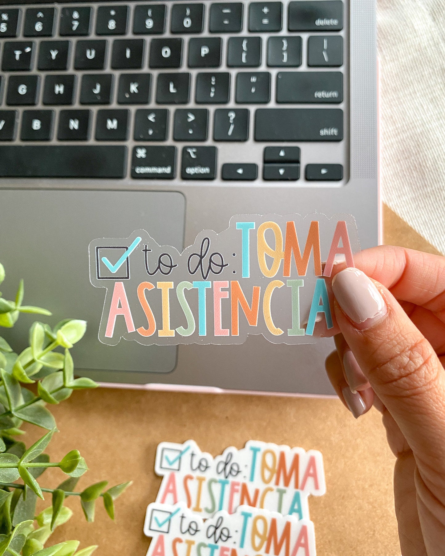 Toma Asistencia Teacher Sticker - Clear