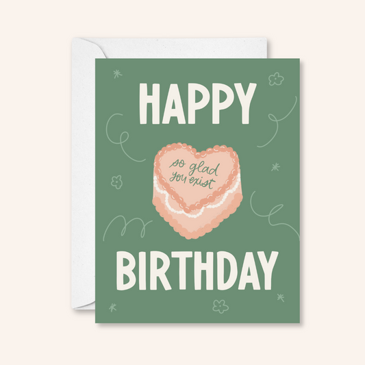 Happy Birthday Glad You Exist Sticker Card