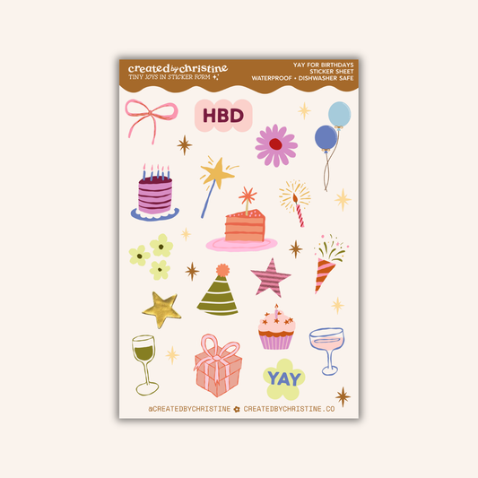 Yay for Birthdays Sticker Sheet