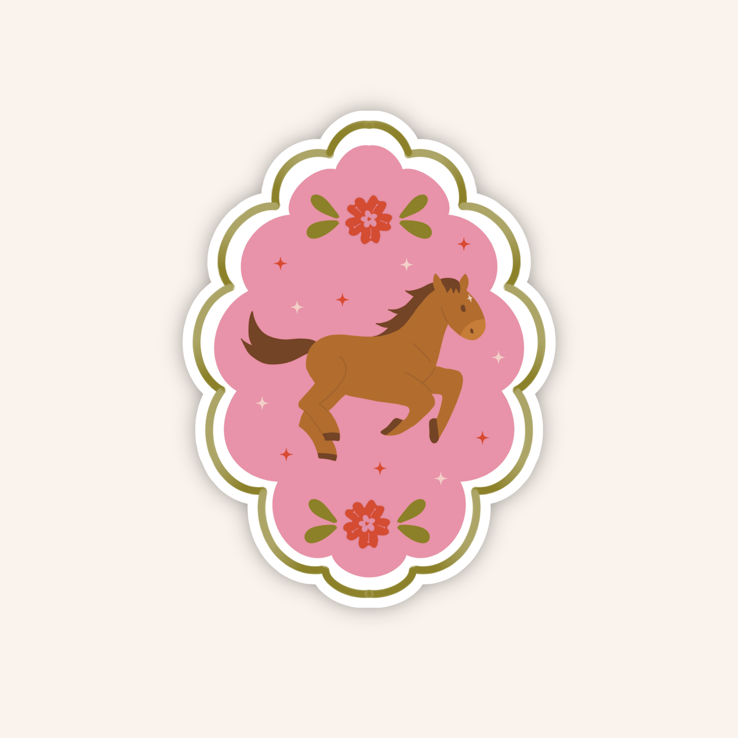 Blooming Spirit Horse Sticker