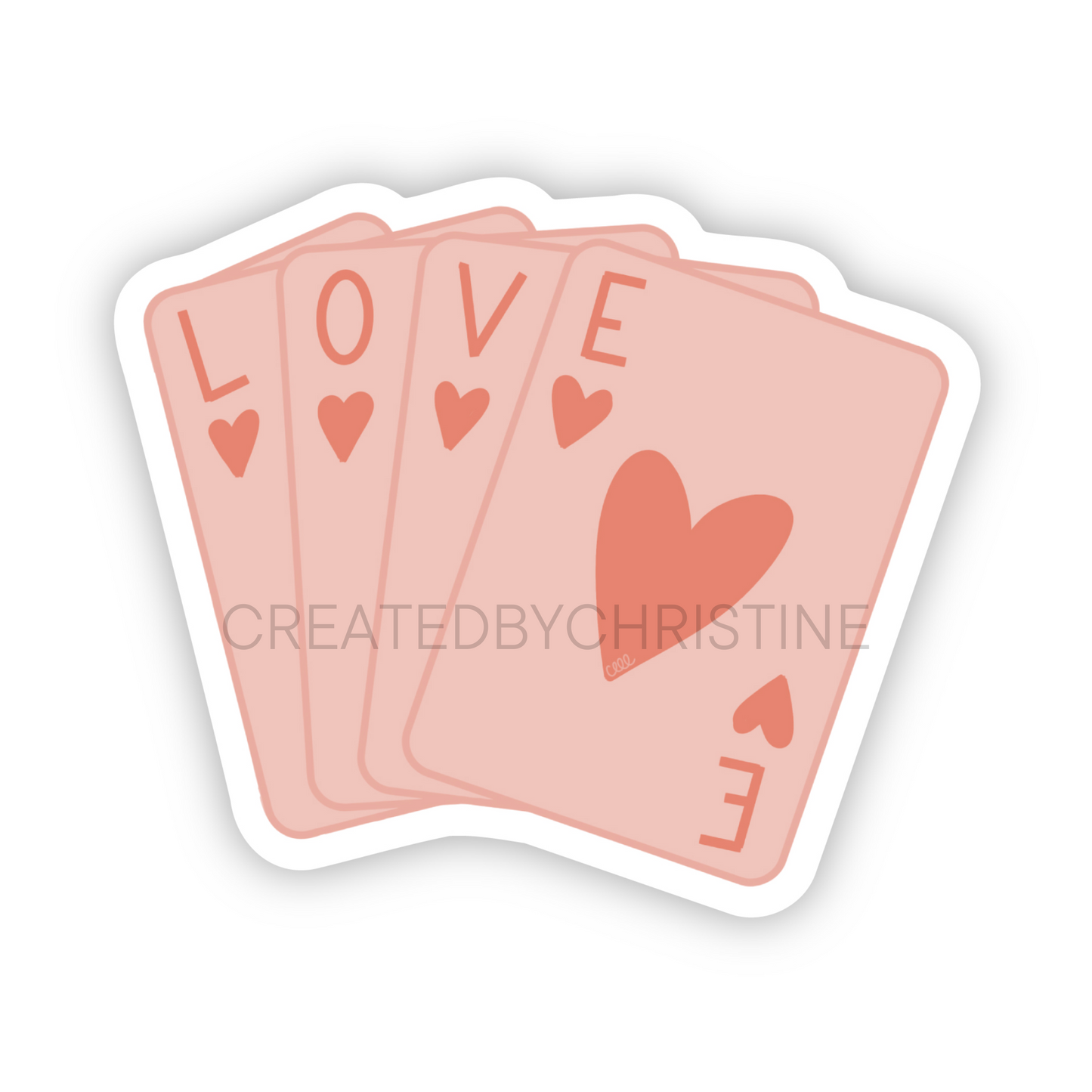 Love Playing Cards Sticker