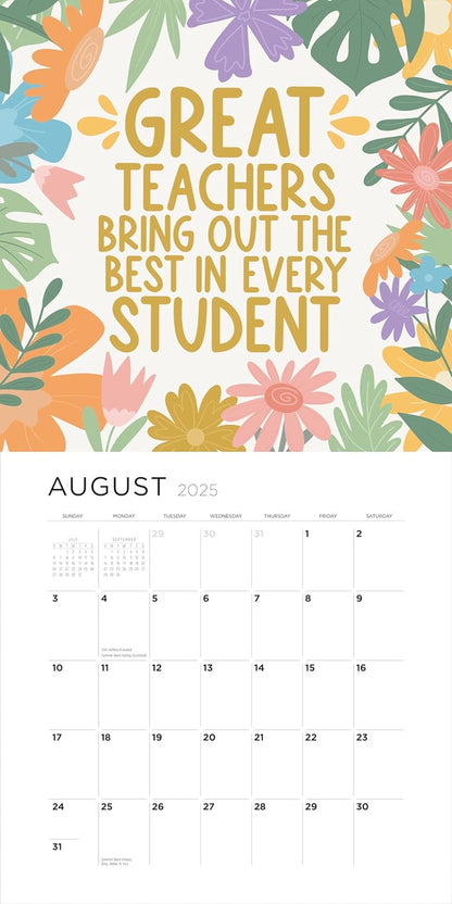 2025 Teacher Calendar with Sticker Sheet