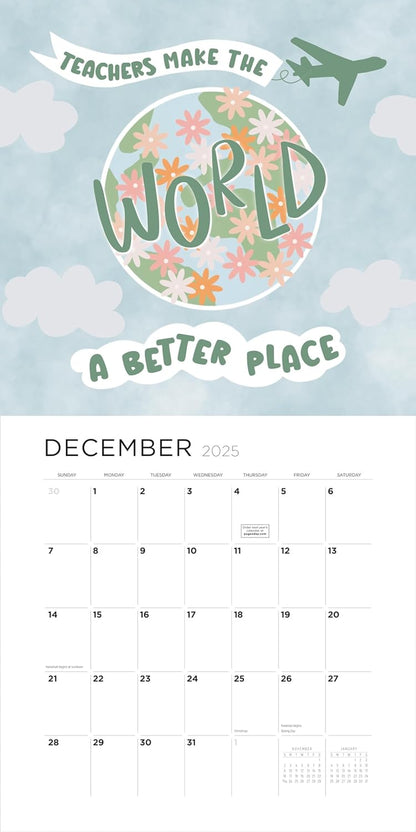 2025 Teacher Calendar with Sticker Sheet