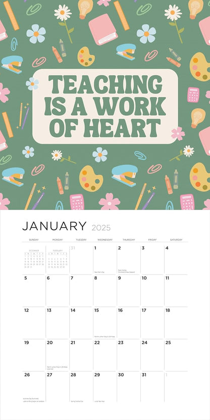 2025 Teacher Calendar with Sticker Sheet