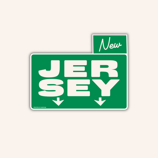 Jersey Exit Sign Sticker