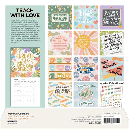 2025 Teacher Calendar with Sticker Sheet