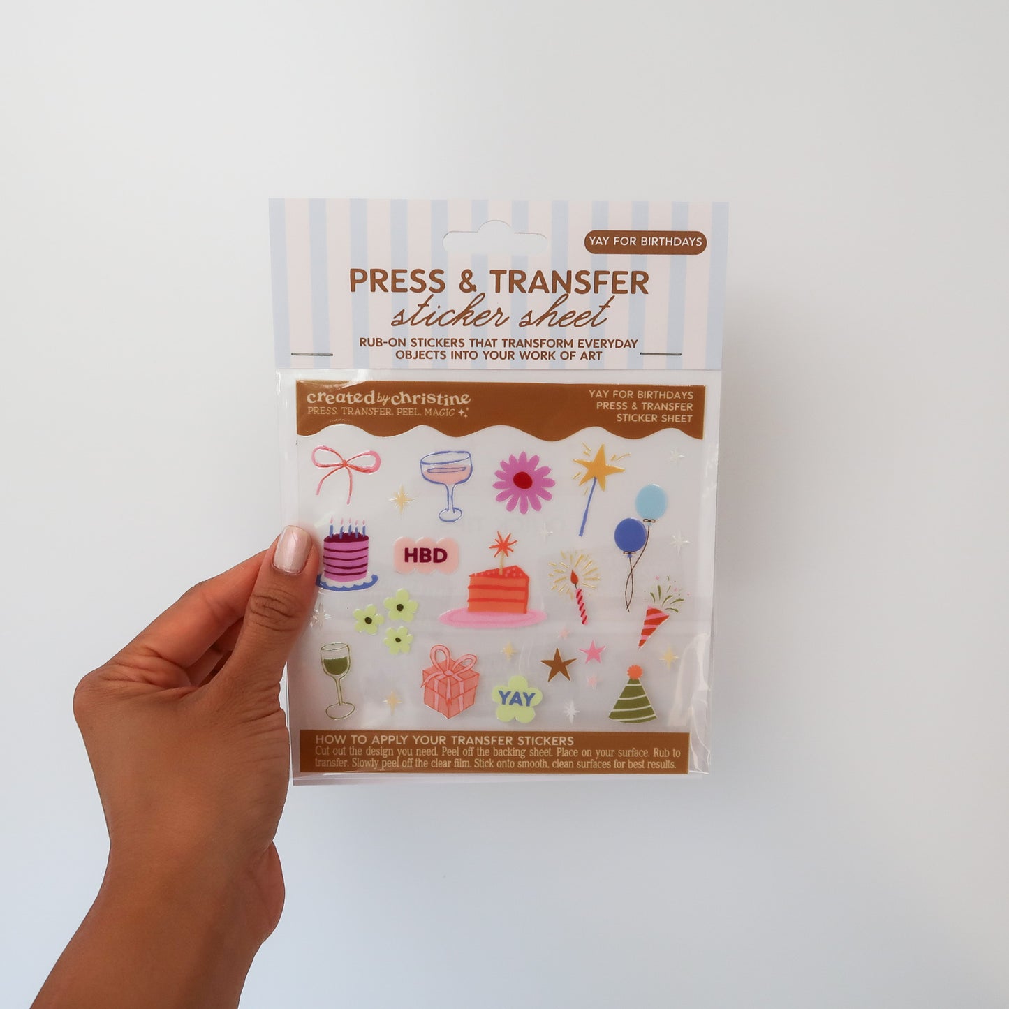 Yay For Birthdays Transfer Sticker Sheet