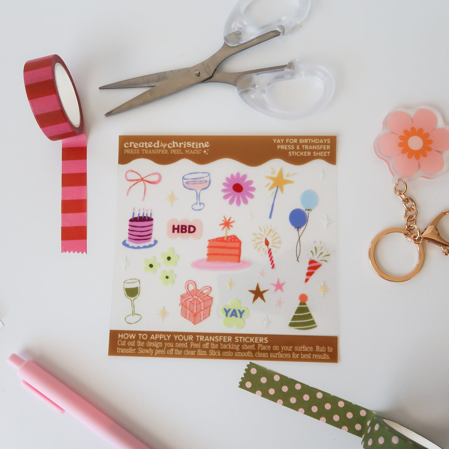 Yay For Birthdays Transfer Sticker Sheet