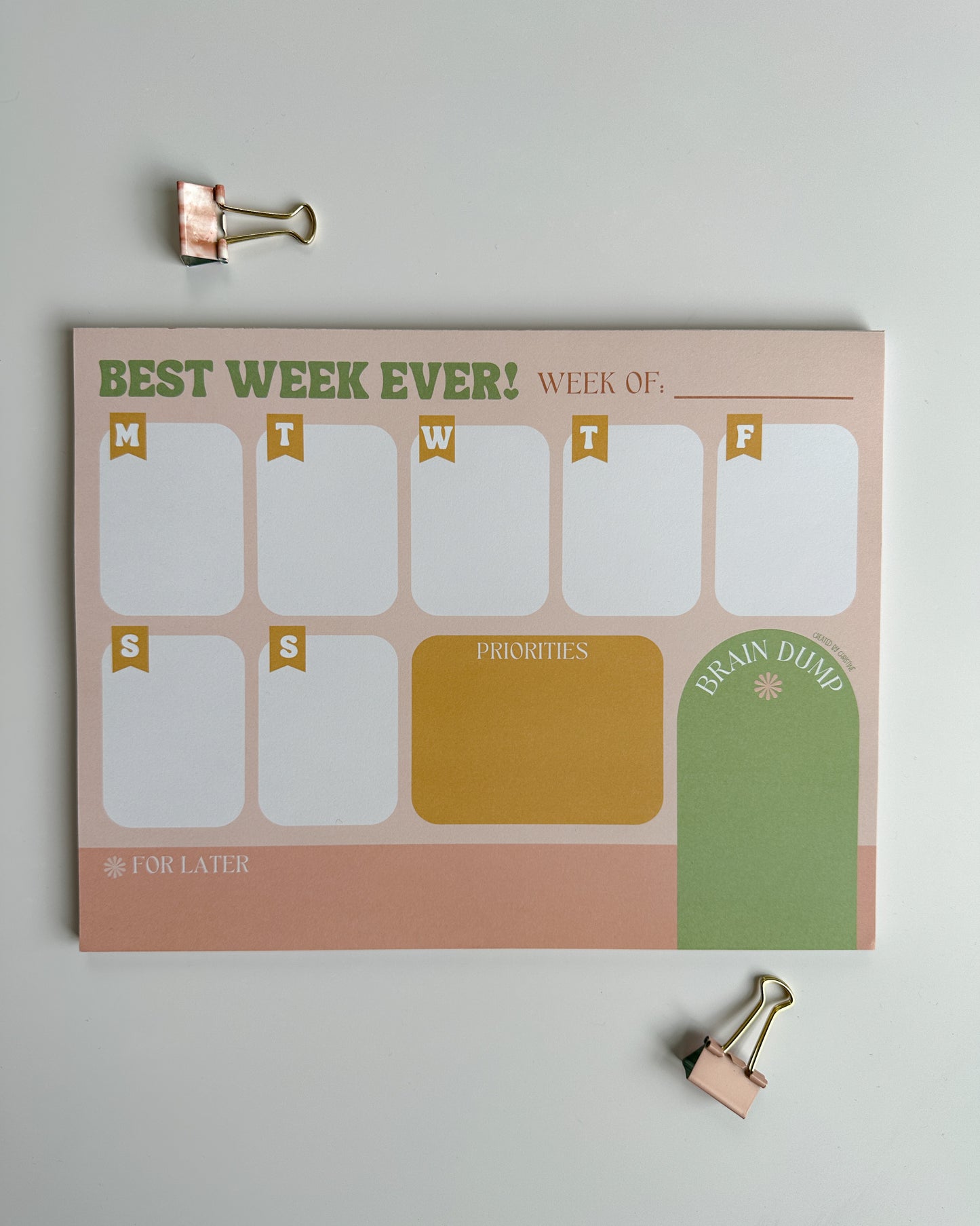 Best Week Ever Planner Notepad