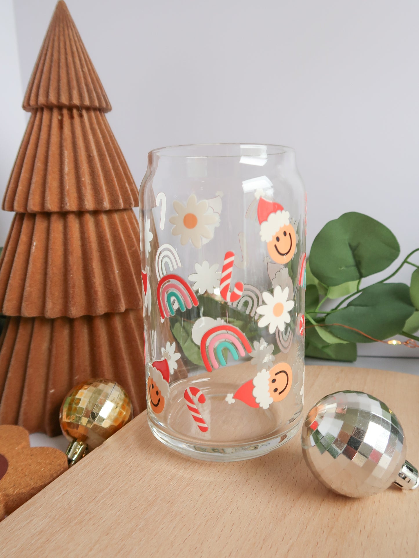 Groovy Christmas Glass Cup