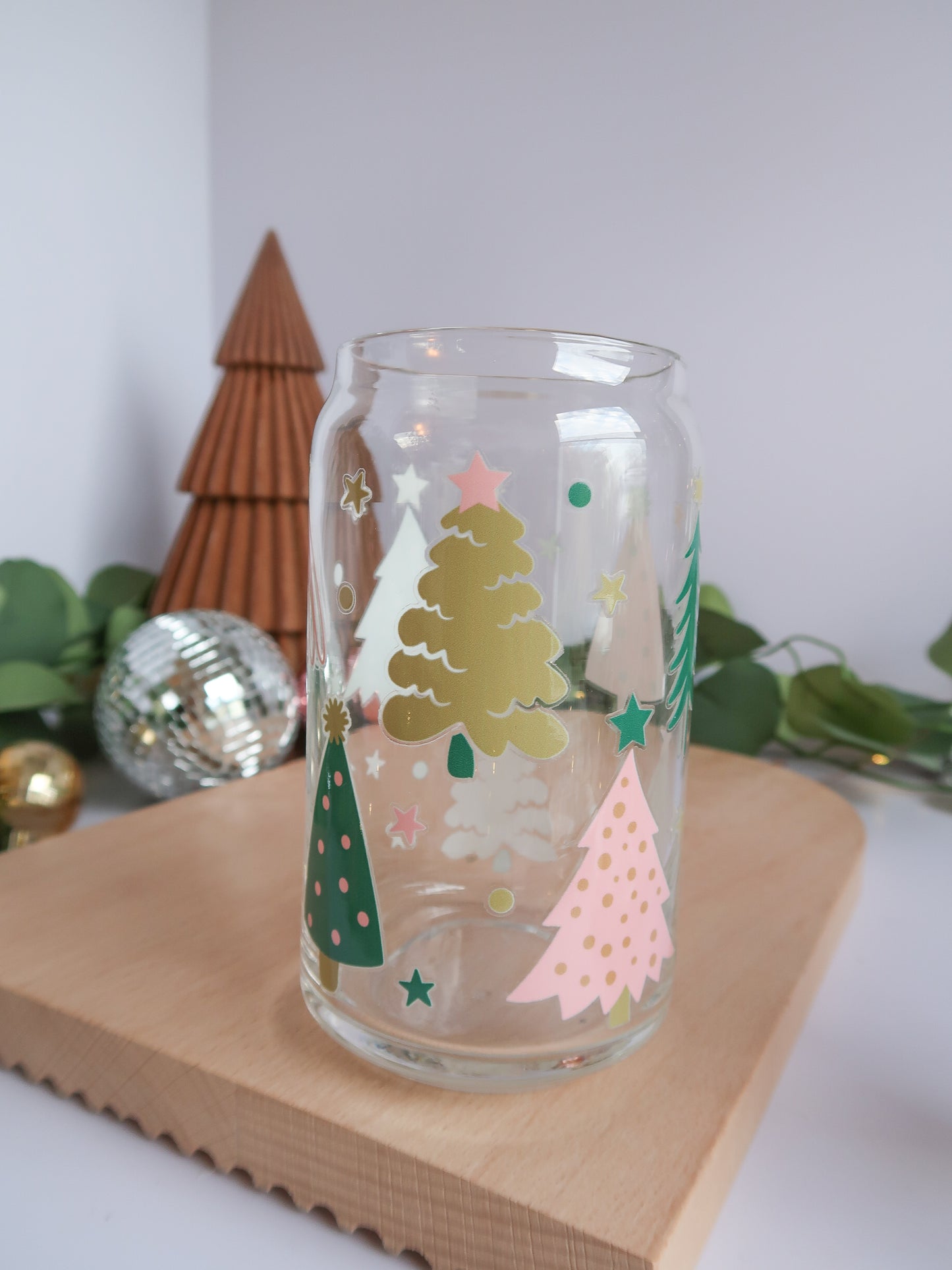 Christmas Trees Glass Cup
