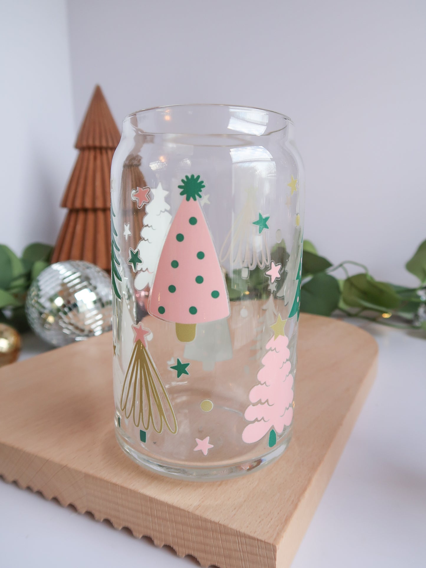 Christmas Trees Glass Cup