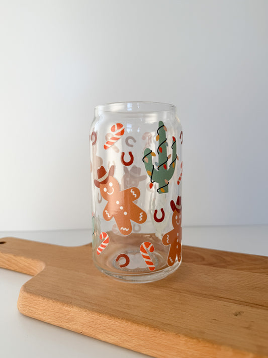 Gingerbread Cowboy Glass Cup