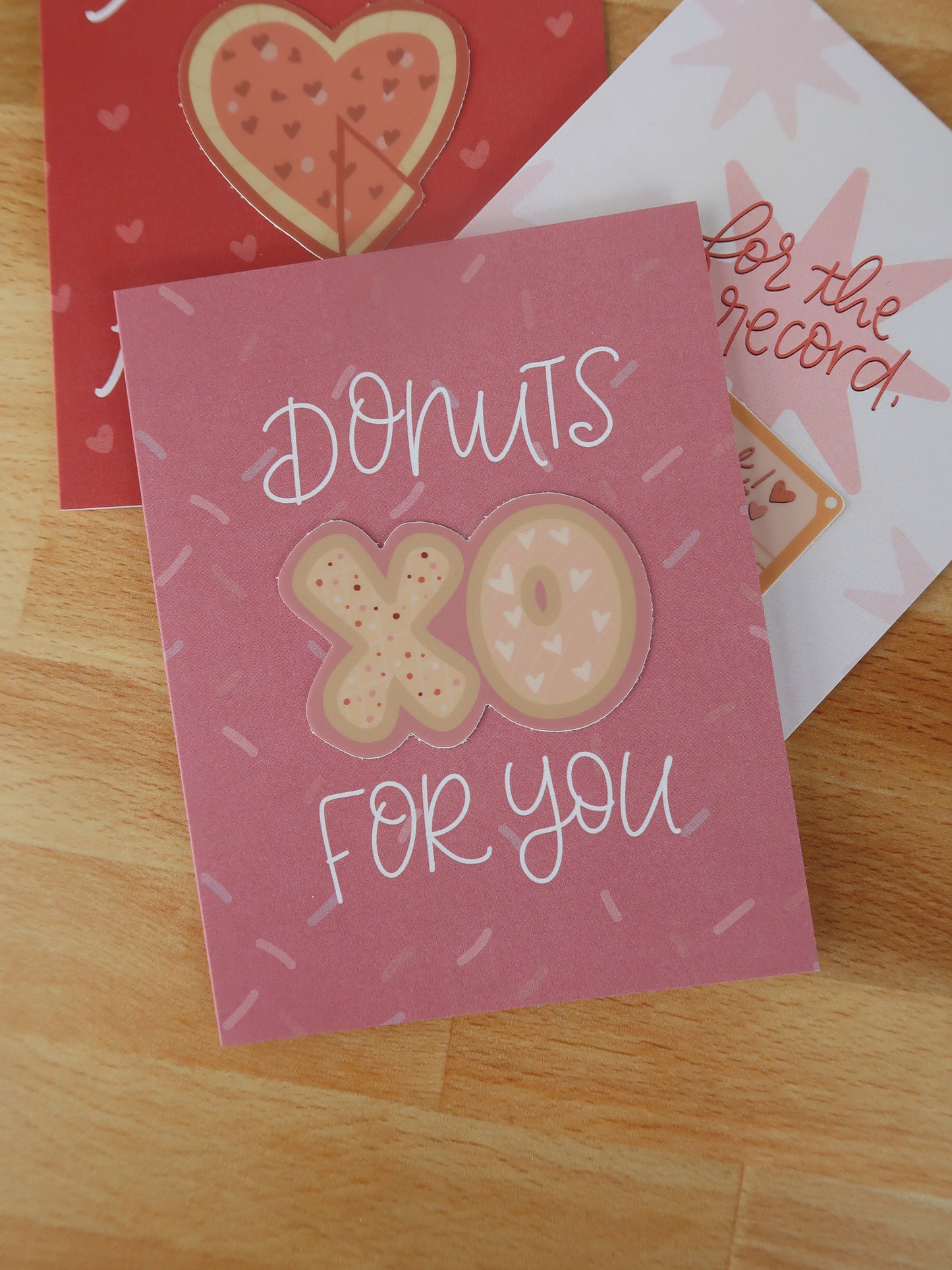 Donuts For You Valentine Sticker Card