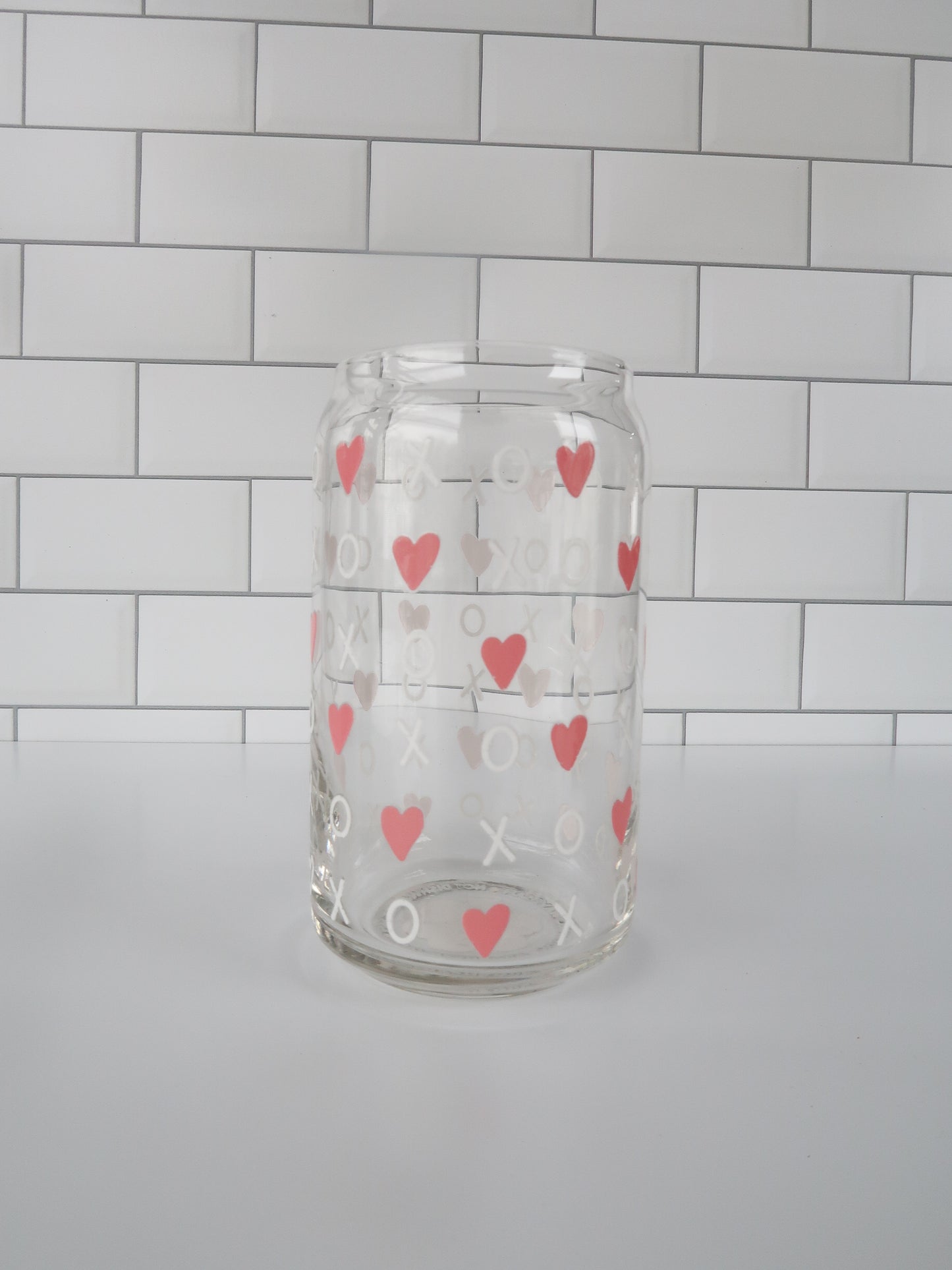 XO Hearts Glass Cup