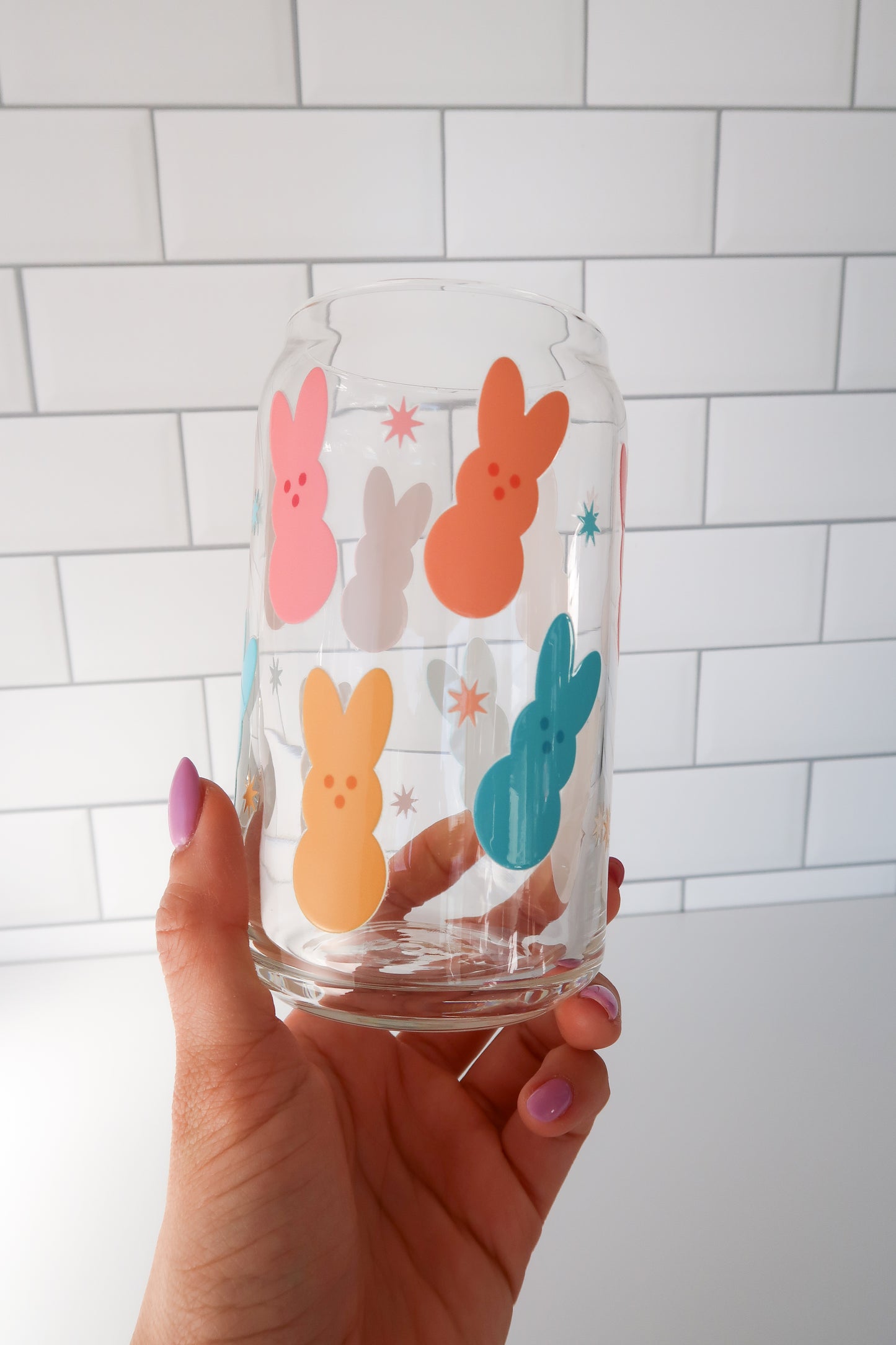 Bunny Peeps Glass Cup