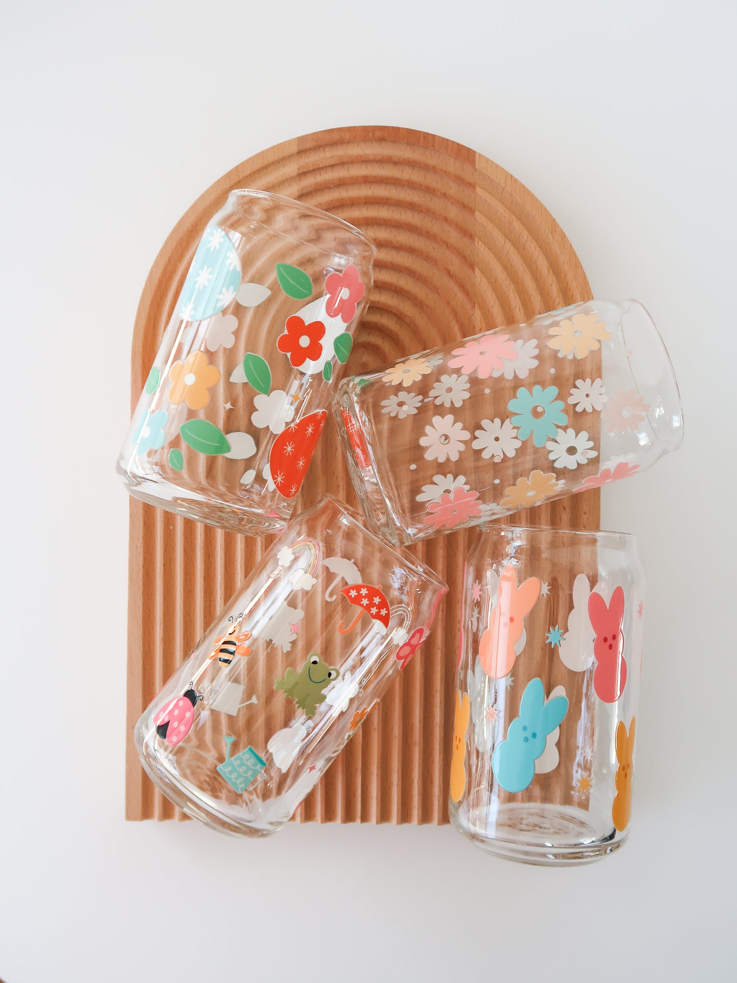 Spring Doodles Glass Cup