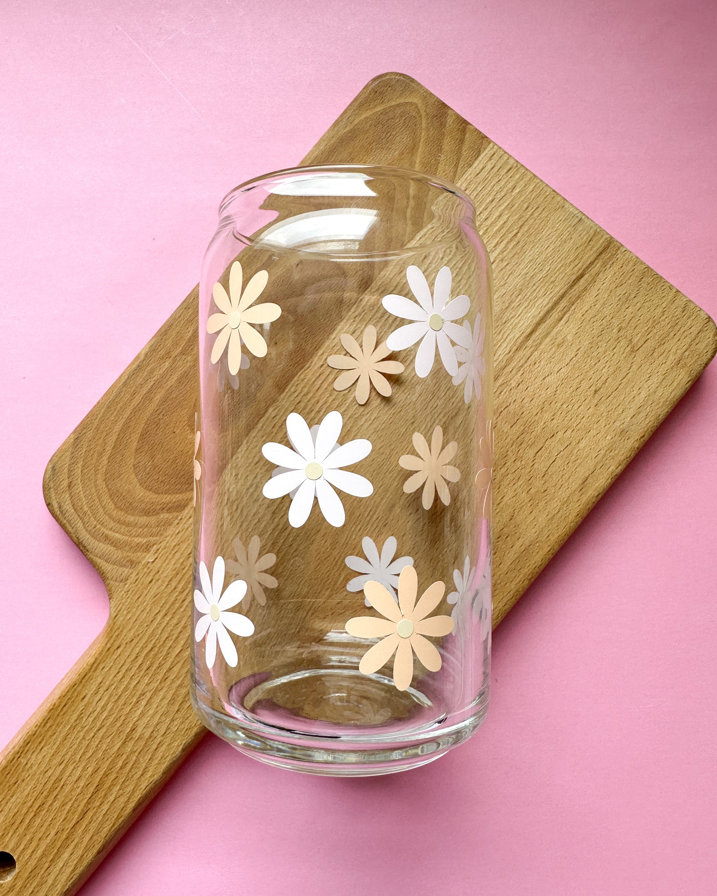 Daisy Glass Can Cup