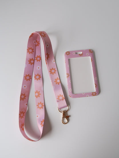 Sunset Bouquet Card Holder and Lanyard