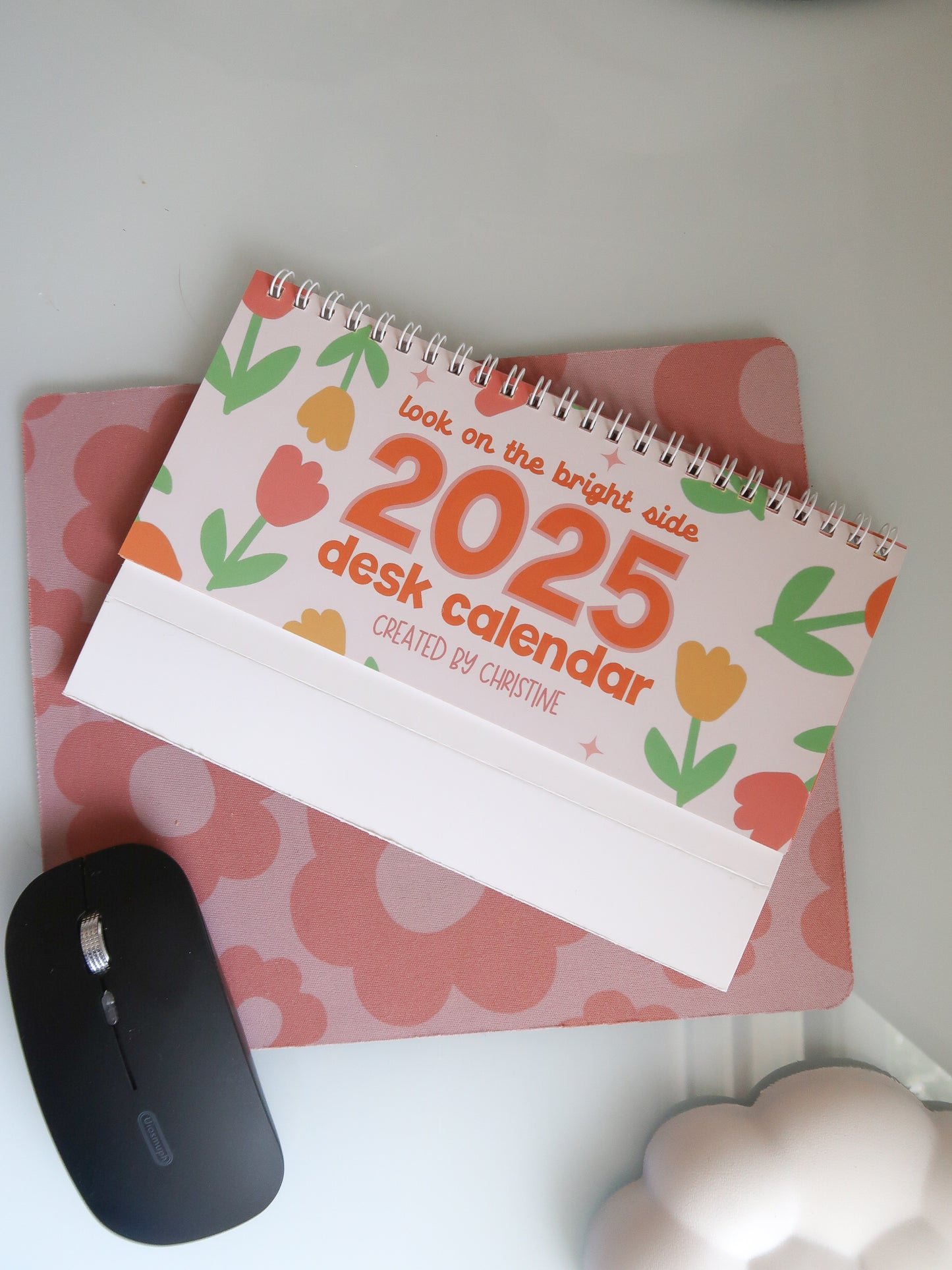 2025 Desk Trifold Calendar - Bright Side